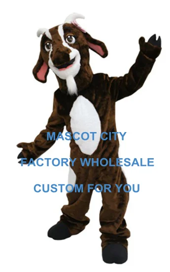 

Tan Goat Mascot Costume Adult Size Goat Mascotte Mascota Carnival Party Cosply Fancy Dress Costumes Suit Kit Fit SW1128