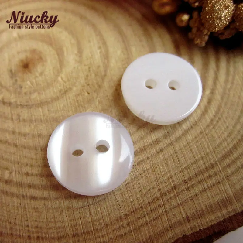 Niucky 10mm - 12mm 20L 2 Holes Double-deck Ripple Bread Shirt Buttons for Sewing Basic Resin Clothing Button R0101-013