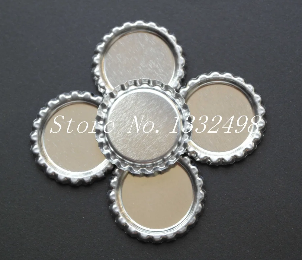 

Hot selling ! 1000 Pcs Sliver Colored Bottle Caps Chrome Bottlecaps Flat Crown Cap Beer Cap For Hairbows jewelry Craft