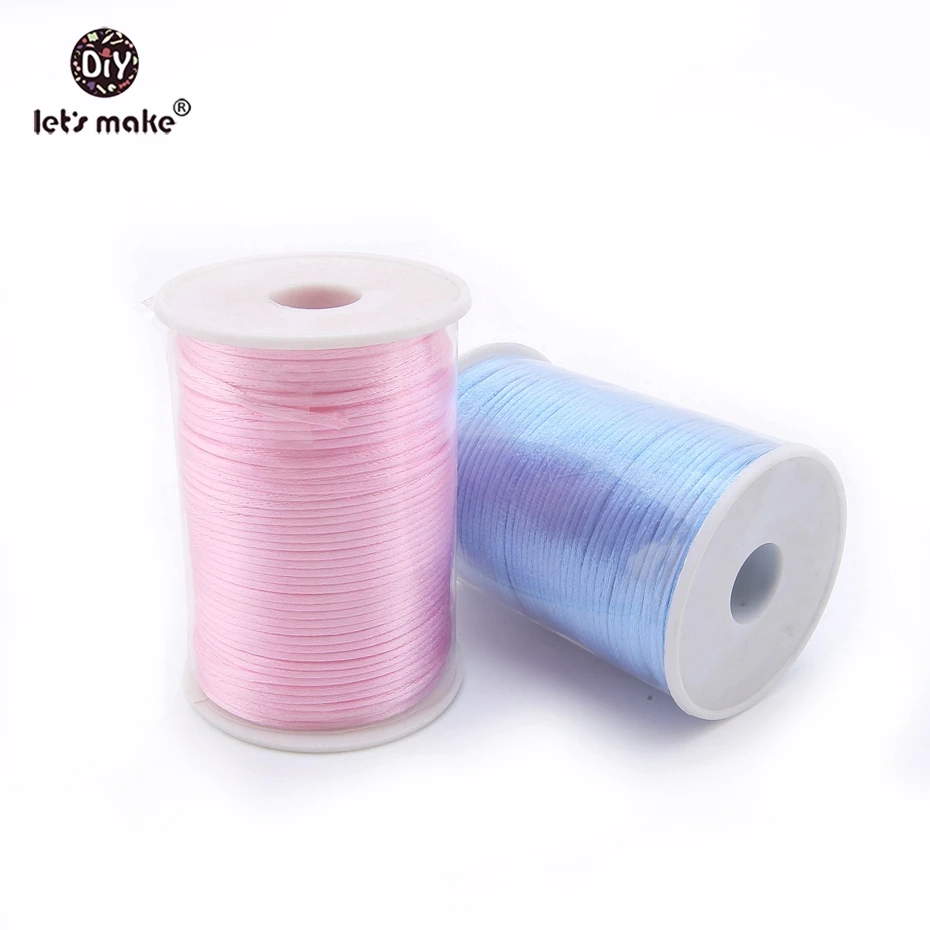 Let's Make Strong Braided Satin Nylon Cord Rope Diy Making Findings Beading Thread 2mm Cord For Teething Sensory Beaded Toys