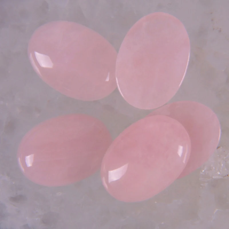 18x13MM Rose Quartz Crystal Oval CAB GEM Cabochon Jewelry Bead (10 pcs/lot) H021