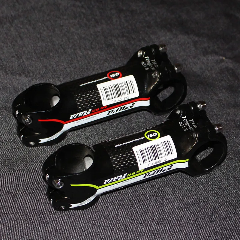 2019 New Brand High Quality Mountain Bike Package Ultralight Carbon Fiber Stem / Riser Diameter 28.6-31.8 Red / Green 60mm-120mm