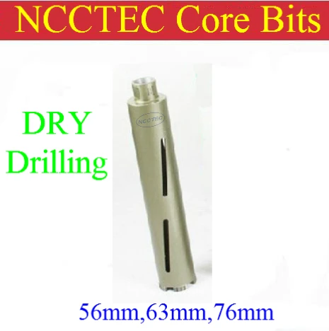

56mm*350mm Diamond DRY Core Drill Bits CD56D | 2.2'' brick concrete wall floor DRY core bits pits | DRY drilling without water