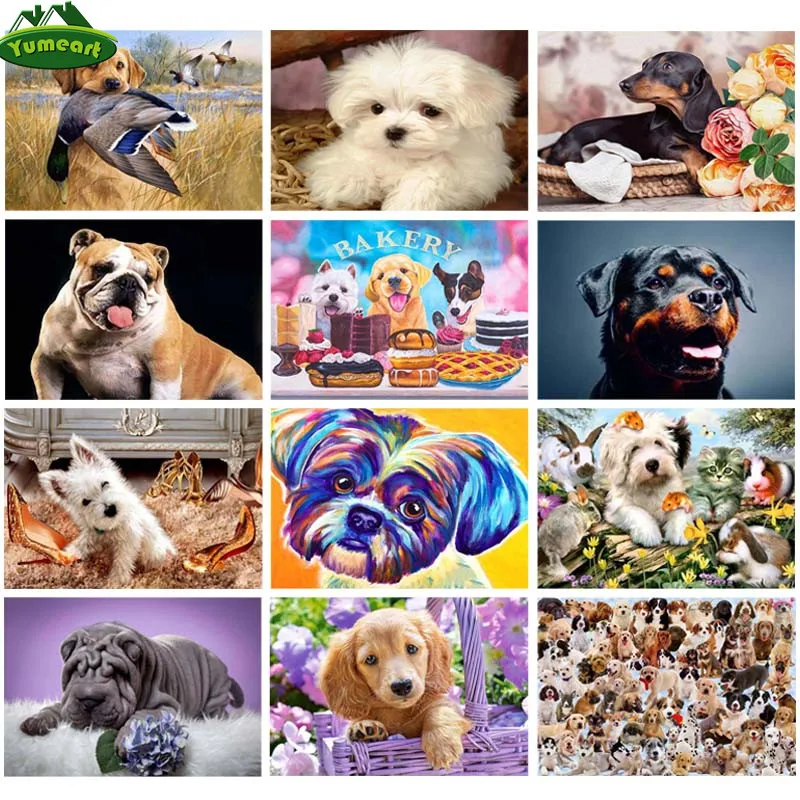 YUMEART Paint with Diamond Arts DIY 5D Diamond Painting Pet Rhinestone Diamond Mosaic Cross Stitch Embroidery Sewing Art Crafts