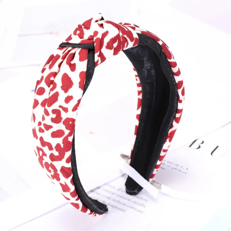 

Women Headband Winter Autumn Center Knotted Wide Leopard Hairbands For Women Hair Ornaments Fashion Top Knot Headband