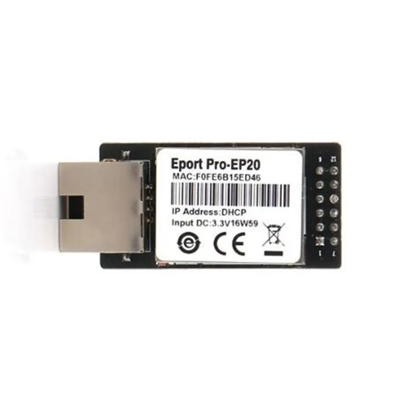 Eport Pro EP20-Pin Linux – Port TTL série vers Ethernet, Module intégré, DHCP 3.3V, TCP IP, Telnet