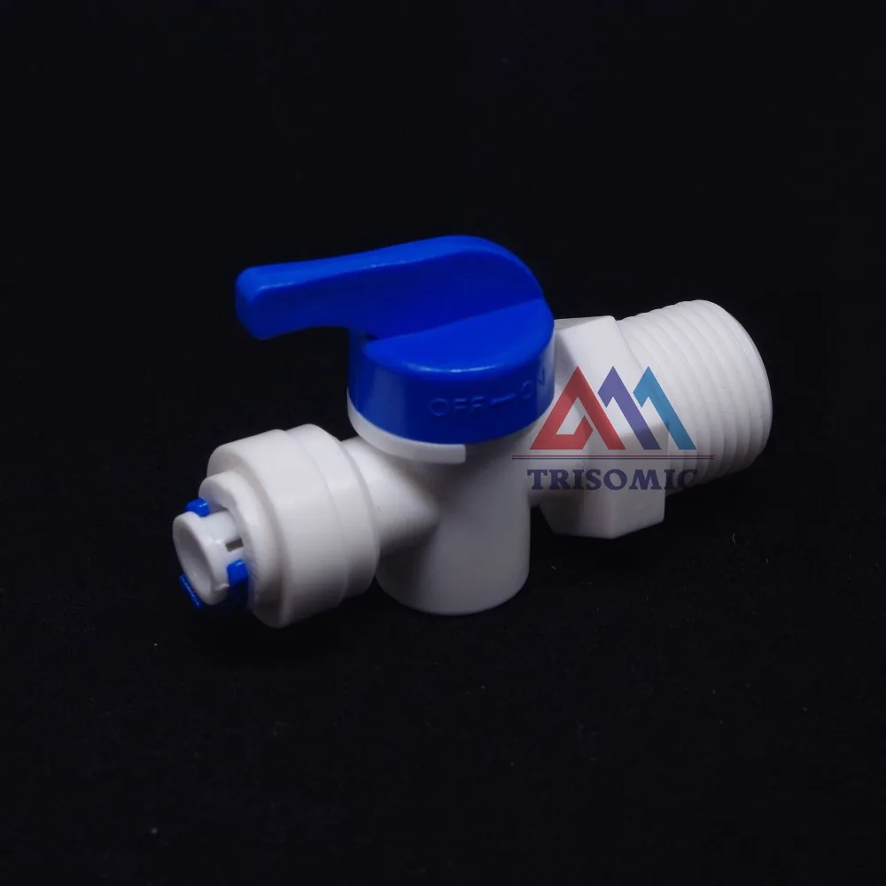 

1/4" Inline Quick Fitting,1/2" male thread Ball Valve Quick Fitting Connection Aquarium RO Water Filter Reverse Osmosis System