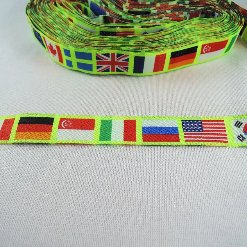 21 different colors National flag star wholesale 5/8 \'(16 mmx5yards) Polyester Woven Jacquard Ribbon with Agility for dog collar