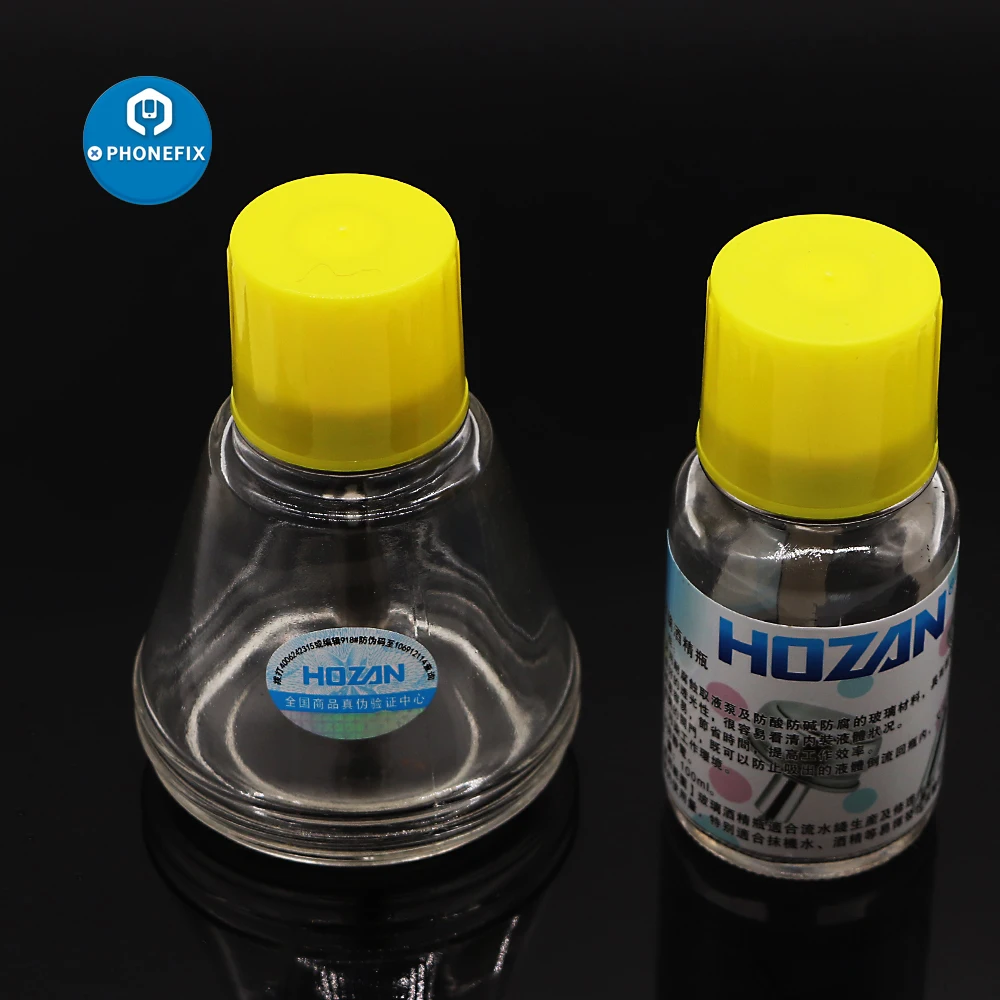 PHONEFIX 100ml Dispenser per pompa per bottiglia di vetro per riparazione di telefoni cellulari per strumento per la rimozione del trucco per la pulizia dello smalto per detergente per Acetone