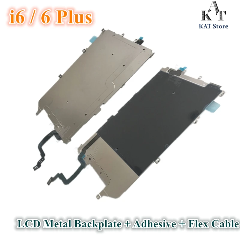 10Pcs LCD Screen Back Metal Plate with Home Button Extend Flex Cable Preinstalled Replacment for iPhone 6 6G 6 Plus 4.7