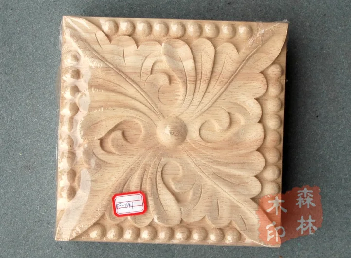 Wood antique furniture dongyang wood carving motif wood applique capitales 20cm fashion patch