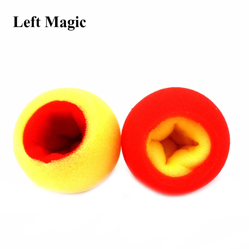 2 Pcs/ Set Color Change Sponge Ball Magic Tricks Fun Super Soft Sponges Changing Ball Square Close Up Stage Magic Props