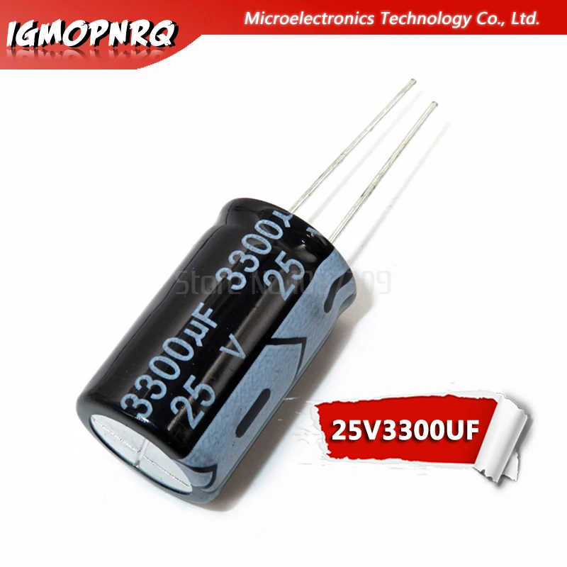 5PCS 25V3300UF 16*25mm 3300UF 25V 16x25mm Aluminum Electrolytic Capacitors DIP