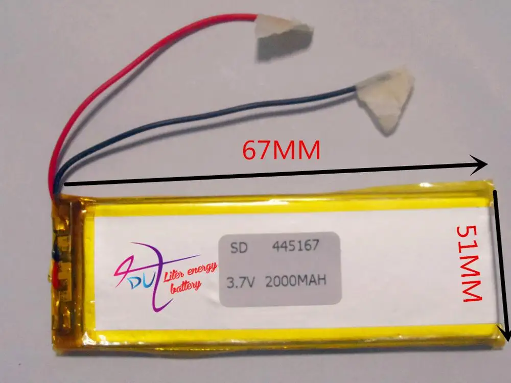 The tablet battery 3.7V,2000mAH,[445167] PLIB; polymer lithium ion / Li-ion battery for tablet pc,mp3,mp4,cell pho