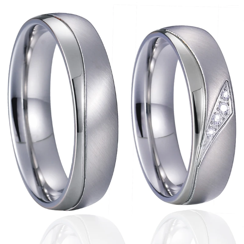 Love Marriage Alliance Couple Wedding Rings For Men And Women Silver Color Stainless Steel Ring Jewelry No Fade Or Rust