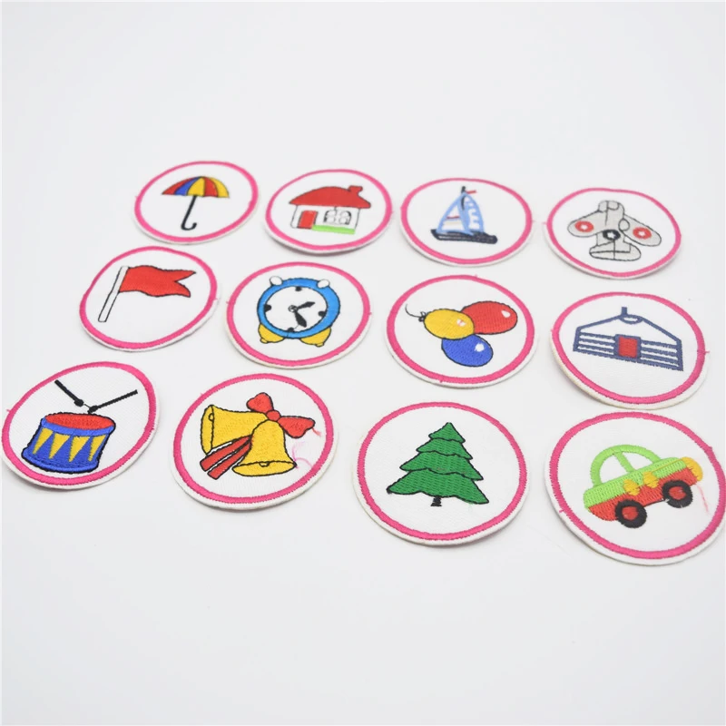 

120pcs/set Mixed fruit/house/animal/christms tree Embroidered Sew On / Iron On Patches Set Badge Bag Fabric Applique Craft