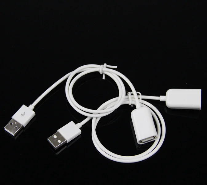 2pcs 50CM USB 2.0 Male to Female Extend Extension Cable Cord Extender For PC  phone tablet white