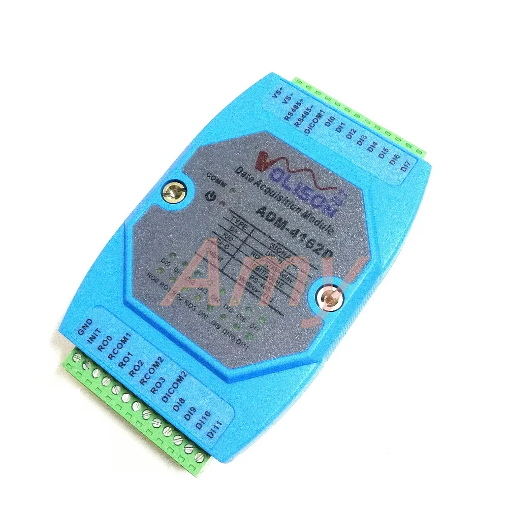 ADM-4162D 12 way switch quantity acquisition DI/DO 4 road relay output control module MODBUS RS485 communication