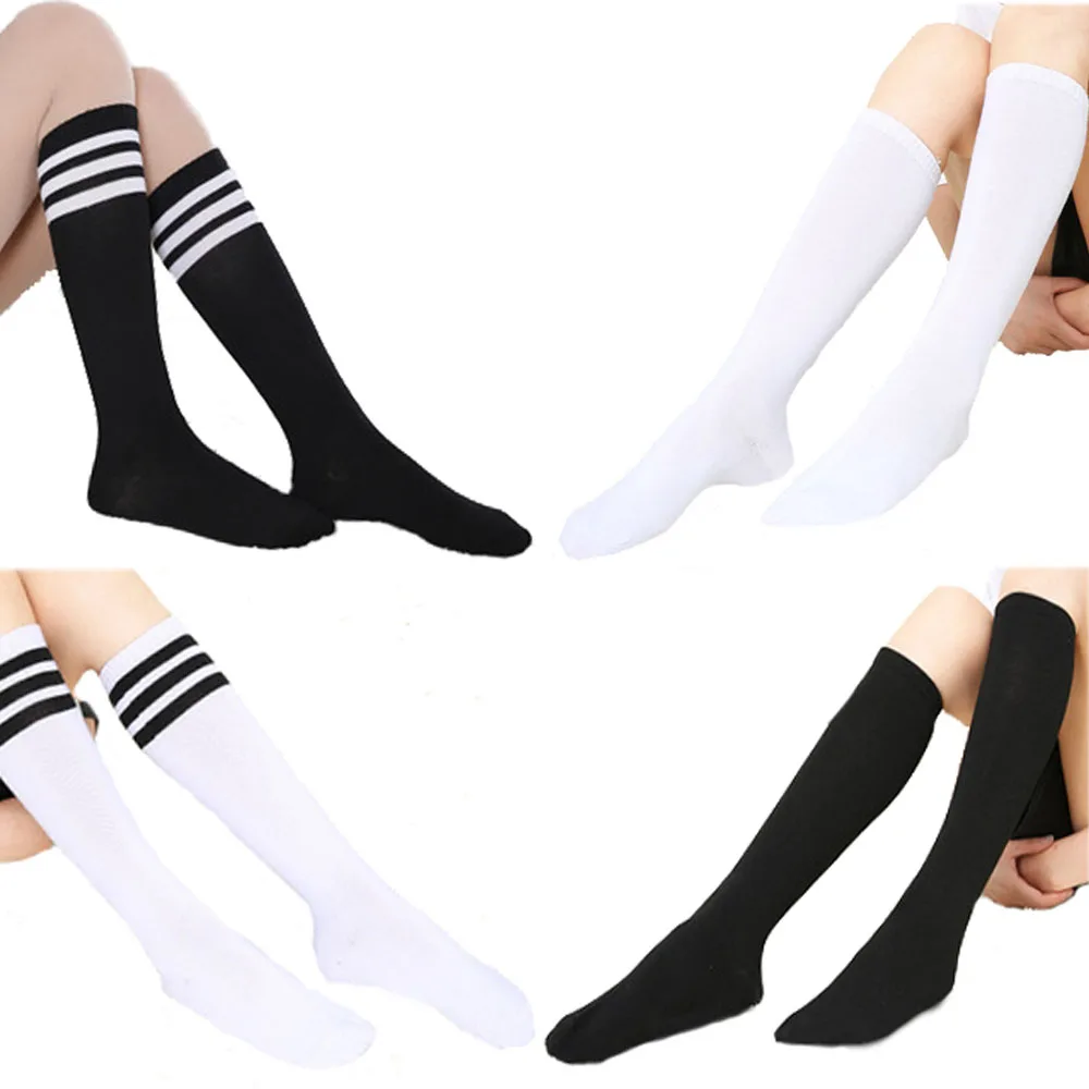 

COCOTEKK New Fashion Striped Cotton Stockings Women Sexy Cheerleader Refueling Women Stockings Fit Girl Ladies For Party Gifts