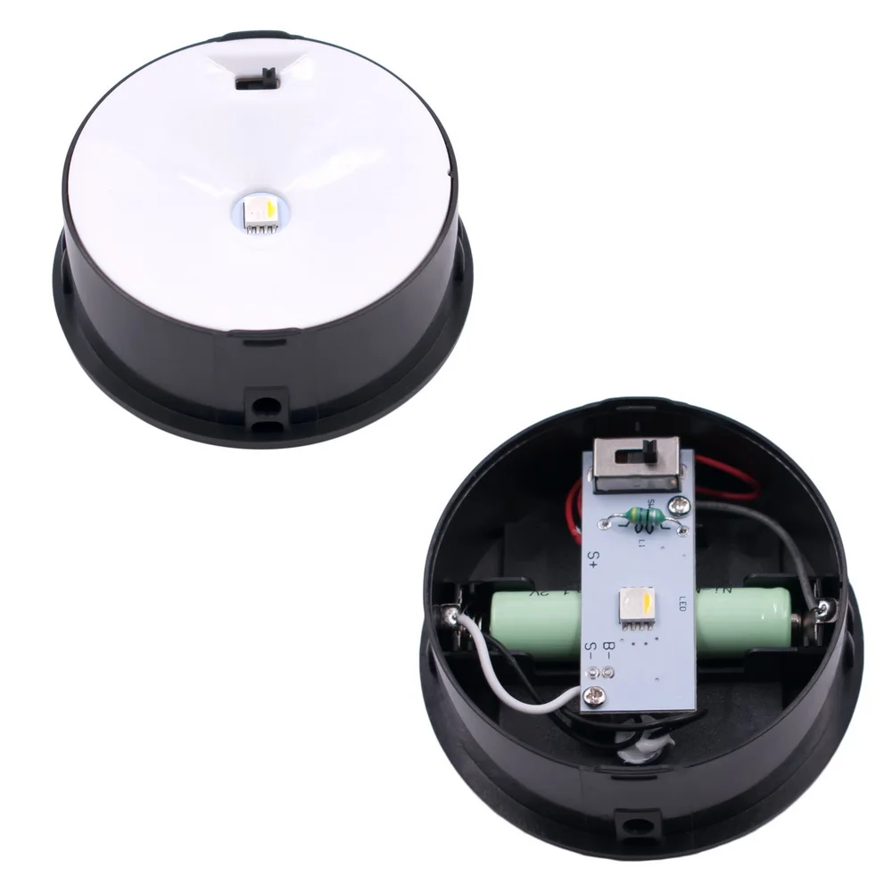 1pc Solar LED Power Three Modes Colorful Light Lawn Lamp Black Shell