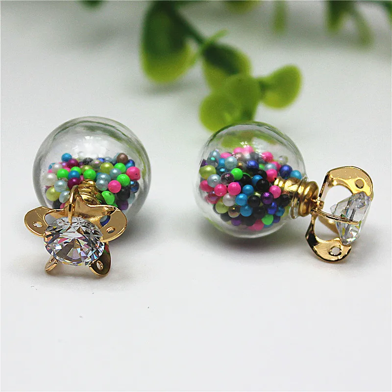 2019 new design fashion brand jewelry Thick glass beads stud earrings earring for women gift