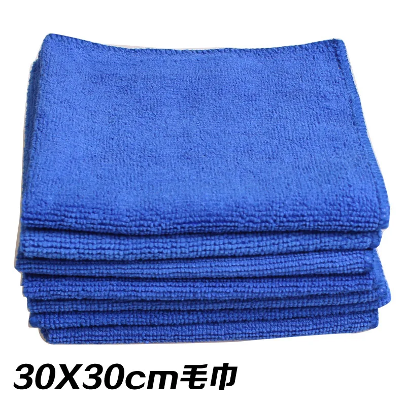 10pcs/set Home Textile Towel Car Wash Microfiber Towel Car Cleaning Drying Cloth Soft Cloths Absorbent Quick Dry 30 X 30cm