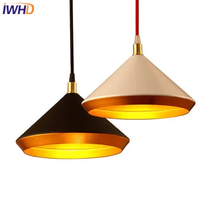 

IWHD Iron Hanglamp Style Loft Industrial Pendant Lamp Retro Black White Vintage Lamp Kitchen Dining Home Lighting Fixtures