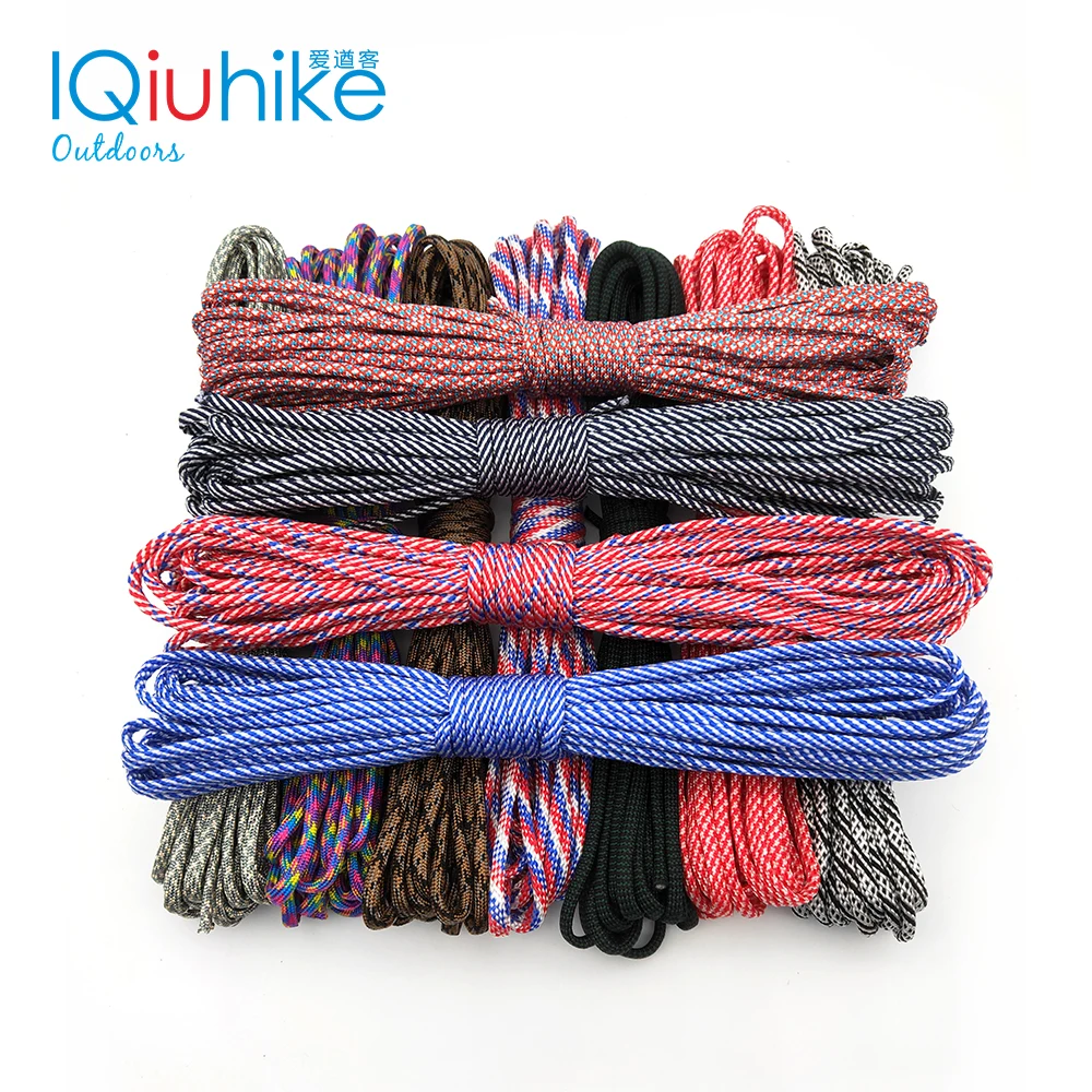 IQiuhike 208 Colors 5 meters Paracord 550 Rope Type III 7 Stand Paracord Parachute Cord Rope Survival kit Wholesale Rope Hiking