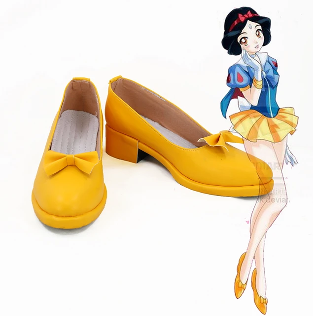 Snow White Shoes Cosplay Sailor Moon Girl Snow White Cosplay Shoes Yellow Boots Custom Made Any Size AliExpress