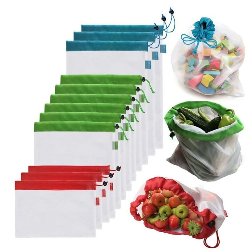 Custom Reusable Grocery Shopping Bag Adjustable Nylon Tote Bag Fruit Vegetable Storage Mesh Produce Shopper Bag Free Shipping