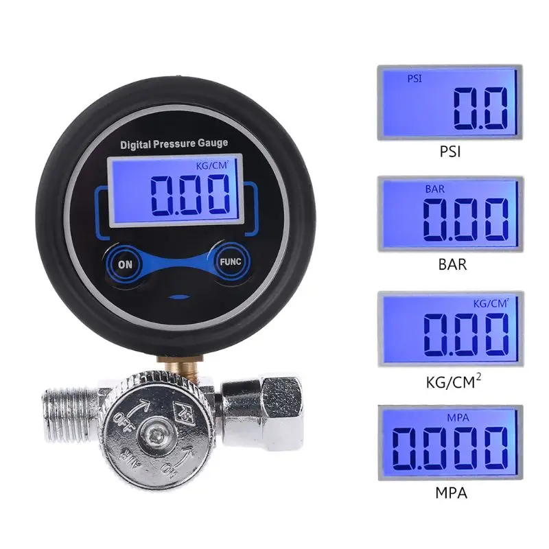 Valve Digital Air Pressure Regulator Air Compressor Regulator Air Filter Pressure Gauge Regulating 1/4in for Spray Gun