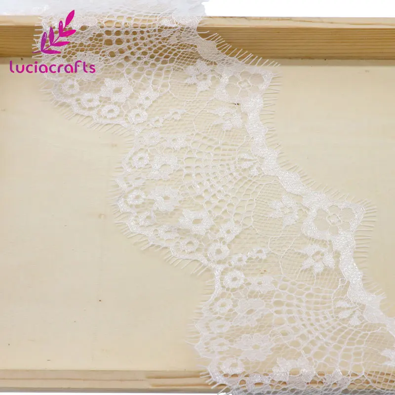 3 yards/Lot Flower Embroidered Lace Fabric Trim Ribbon For Garment Weeding Dress Decoration DIY Sewing Materials R0503