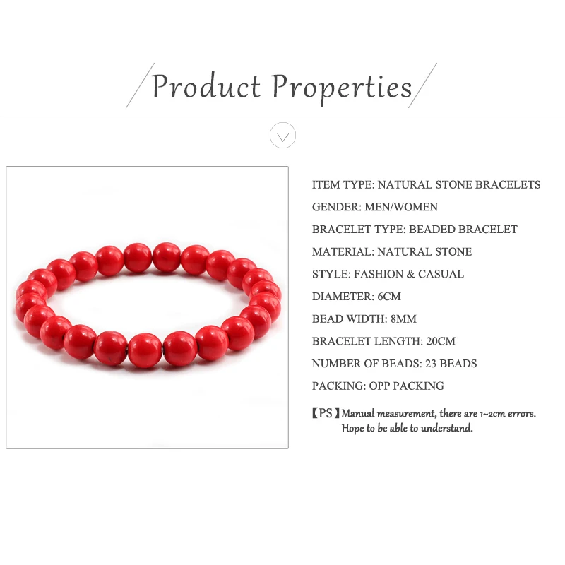 New Red Natural Stone Charm 8mm Men Strand Bracelet Femme Round Beads Buddha Bracelets For Women Pulseira Jewelry