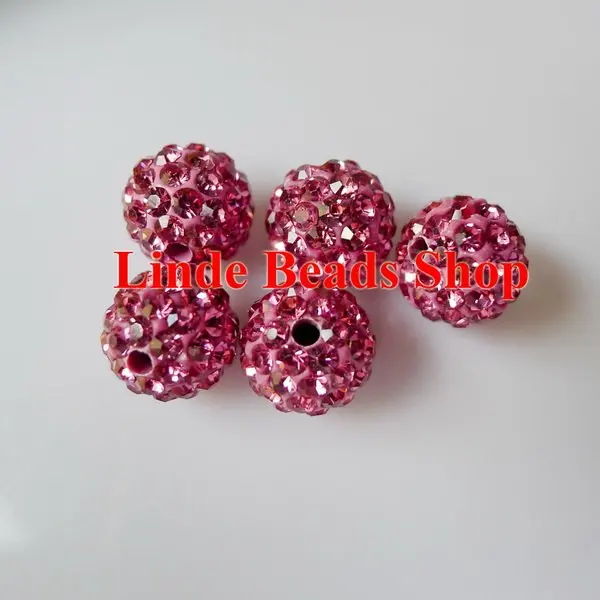 

Free Shipping! 6mm Shamballe Beads christmas ornaments Clay Crystal finding ball beads Rose colour SH06020