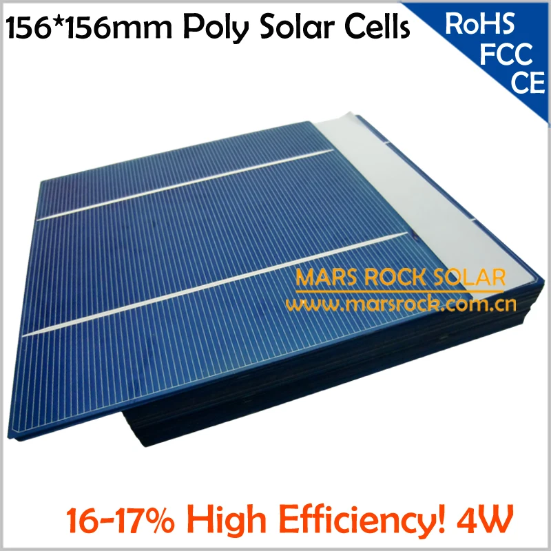 300pcs/Lot Wholesale 4W Poly Silicon Solar Cell, 16%-17% Efficiency, Get Free Tab Wire,Busbar Wire, Flux pen for DIY Solar Panel