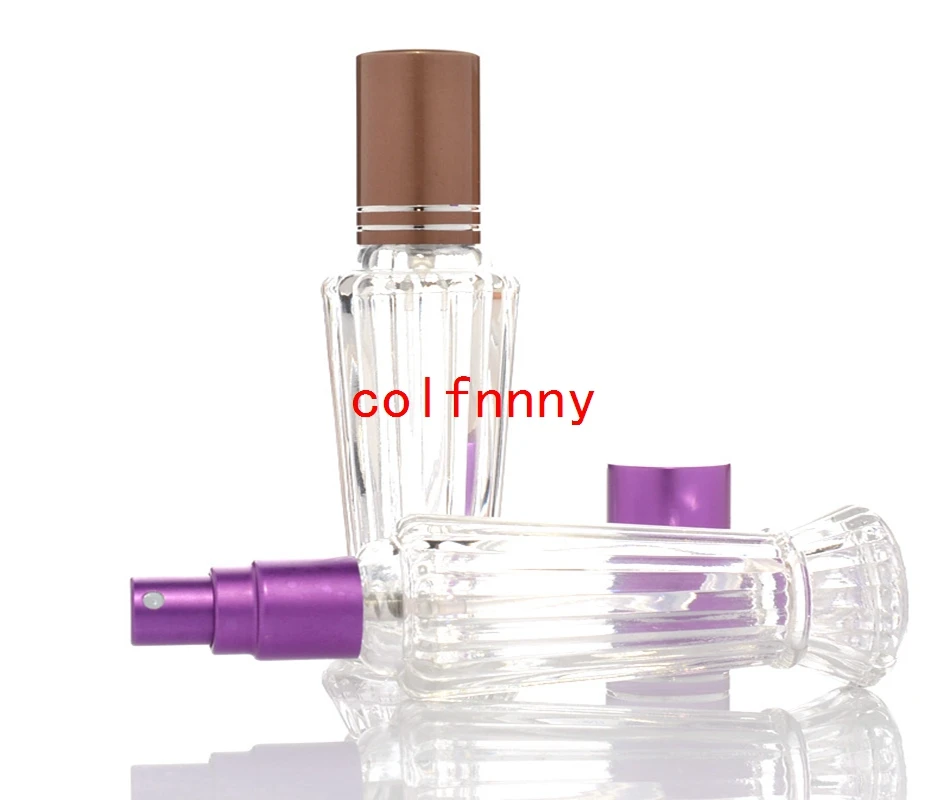 500pcs/lot Fast Shipping 10ML Clear Glass Spray Bottle Portable Perfume Atomizer Mini Sample Tube Bottle Glass Vials