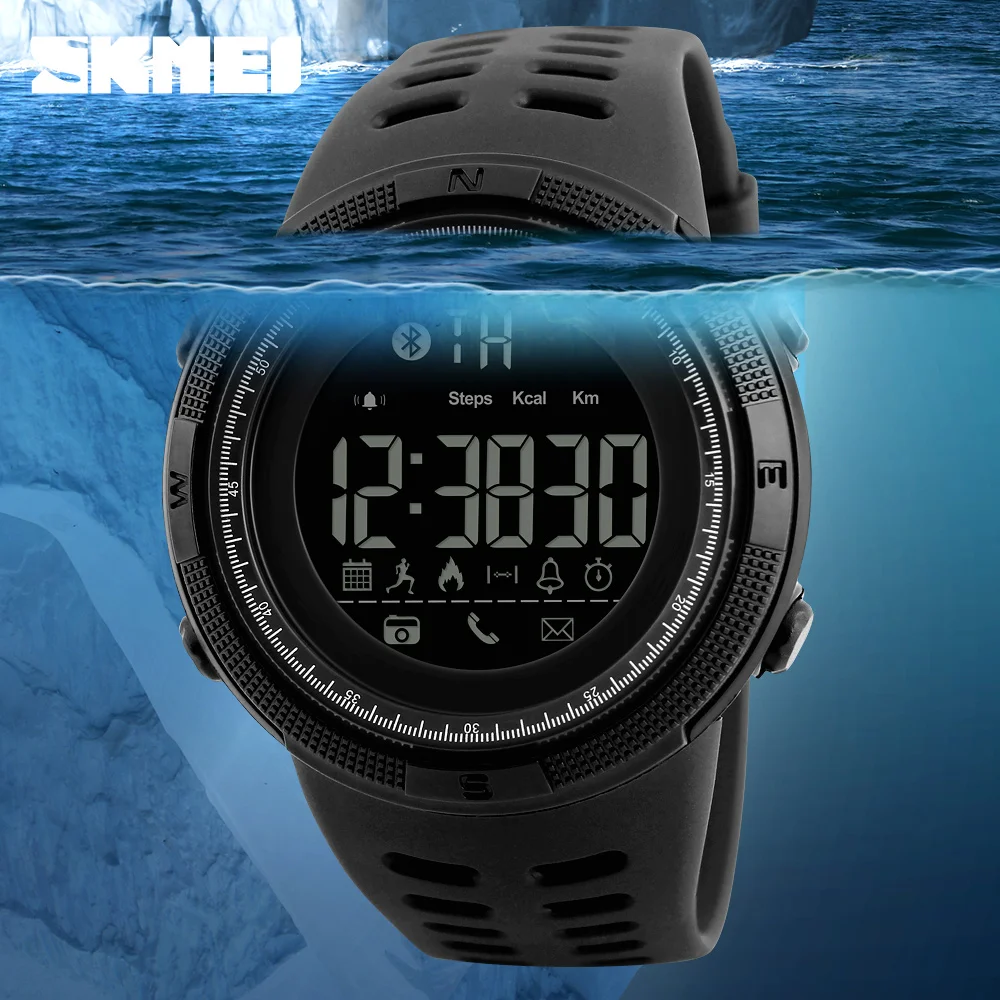 Men\'s Smart Sport Watch New SKMEI Brand Bluetooth Calorie Pedometer Fashion Watches Men 50M Waterproof Digital Clock Wristwatch