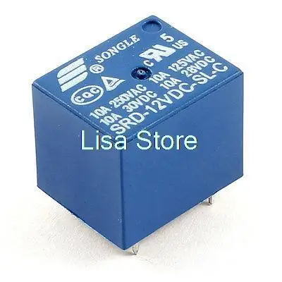 DC 12V Coil 5 Pin Terminals SPDT PCB Power Relay SRD-12VDC-SL-C