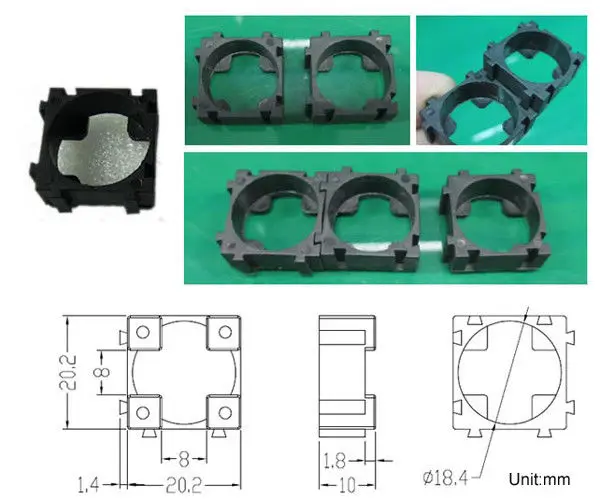 GTF 100 шт. 18650 Держатель батареи цилиндрический Кронштейн батареи 18650 литий-ионный элемент