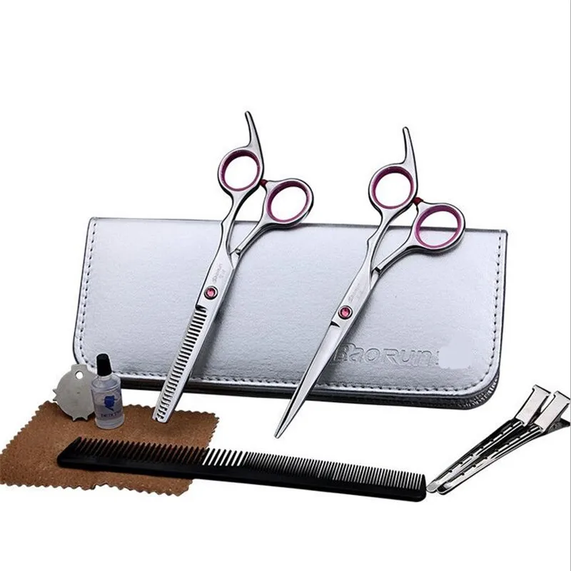 2 pc/lot Professional Hair Scissor Hairdressing Clipper Cut 6 inch Thinning Haircut Right Hand Teeth Cutter Barber Scissors Cut