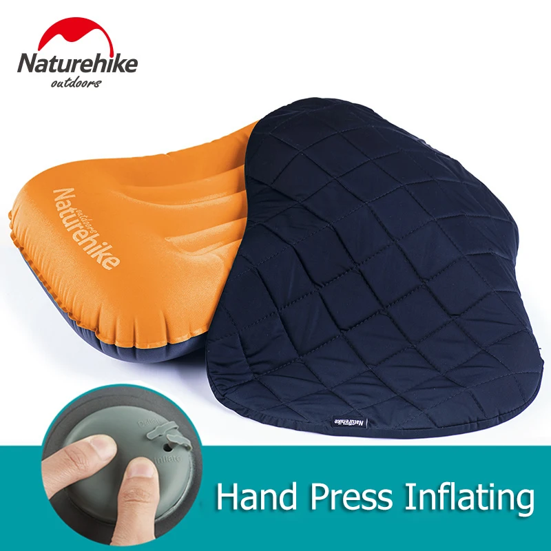 Naturehike Inflatable Pillows With Cover Air Soft Cushion Compressible Compact Pillows Neck Support