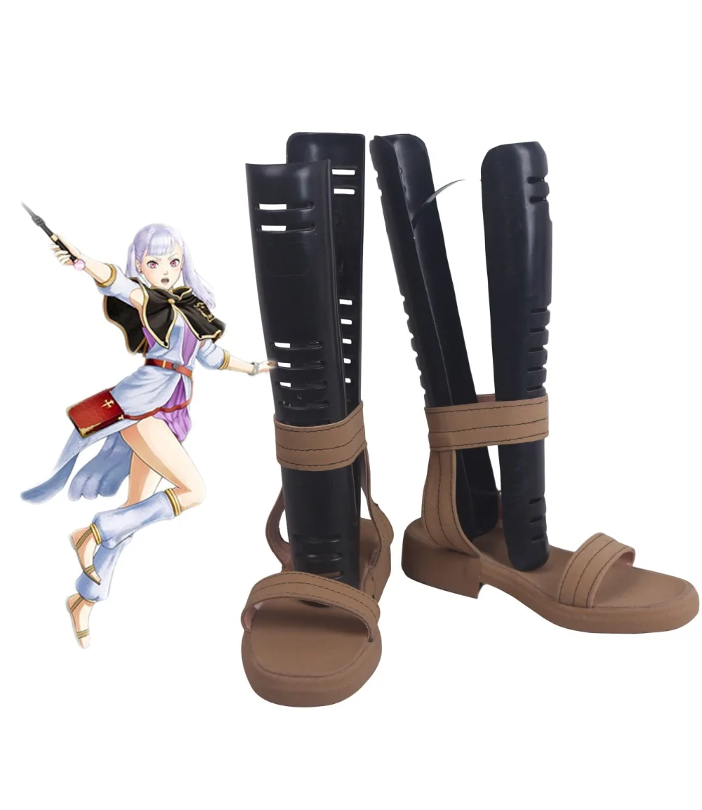 Noelle Silva Shoes Cosplay Black Clover Noelle Silva Cosplay Sandals Gery Shoes Custom Made Any Size