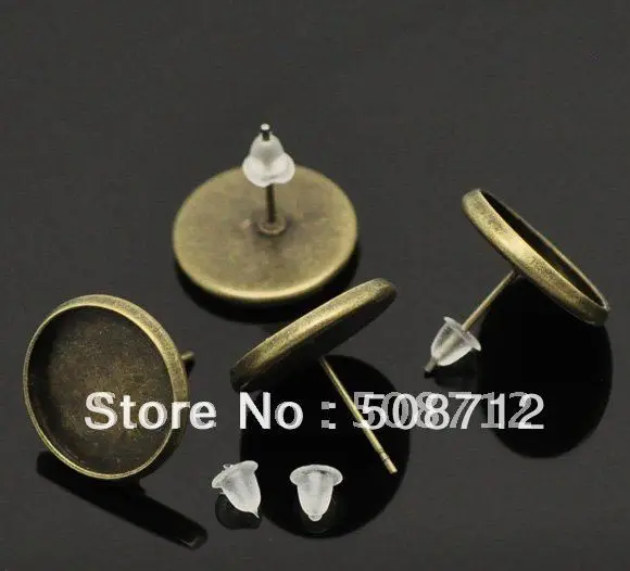 

Free shipping!!! 500pcs/lot 10mm pad bronze tone earring post/earrings studs,Earring Pad