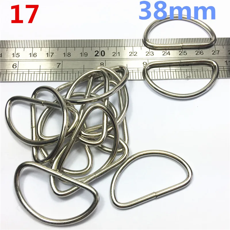 10pcs del Metallo Anelli di Dee per le NonWelded D anello Non Saldati Nichelato D-Rings Anelli di Nastri E Fettucce Reggette Borse accessori di