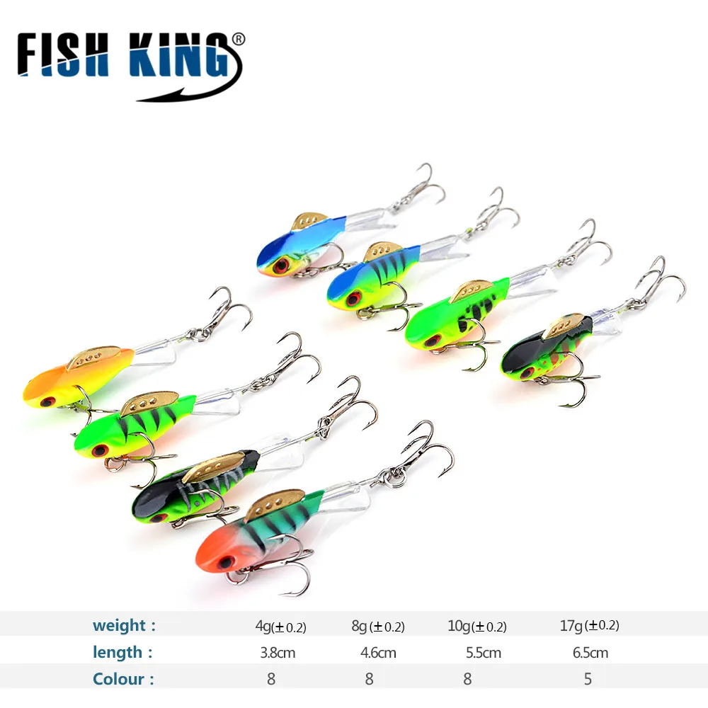 FISH KING 4-17g Metal Balancer Winter Fishing Lure 38mm-65mm 3D Eye Hard Bait Lure Ice Fishing Jigging For Bass Pike