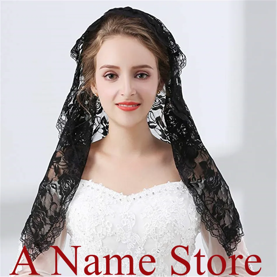 Black Lace Veil Mantilla for Church Catholic Latin Mass HeadCovering Vela mantilla negra Voile Dentelle Vela negra Mantilla 2019