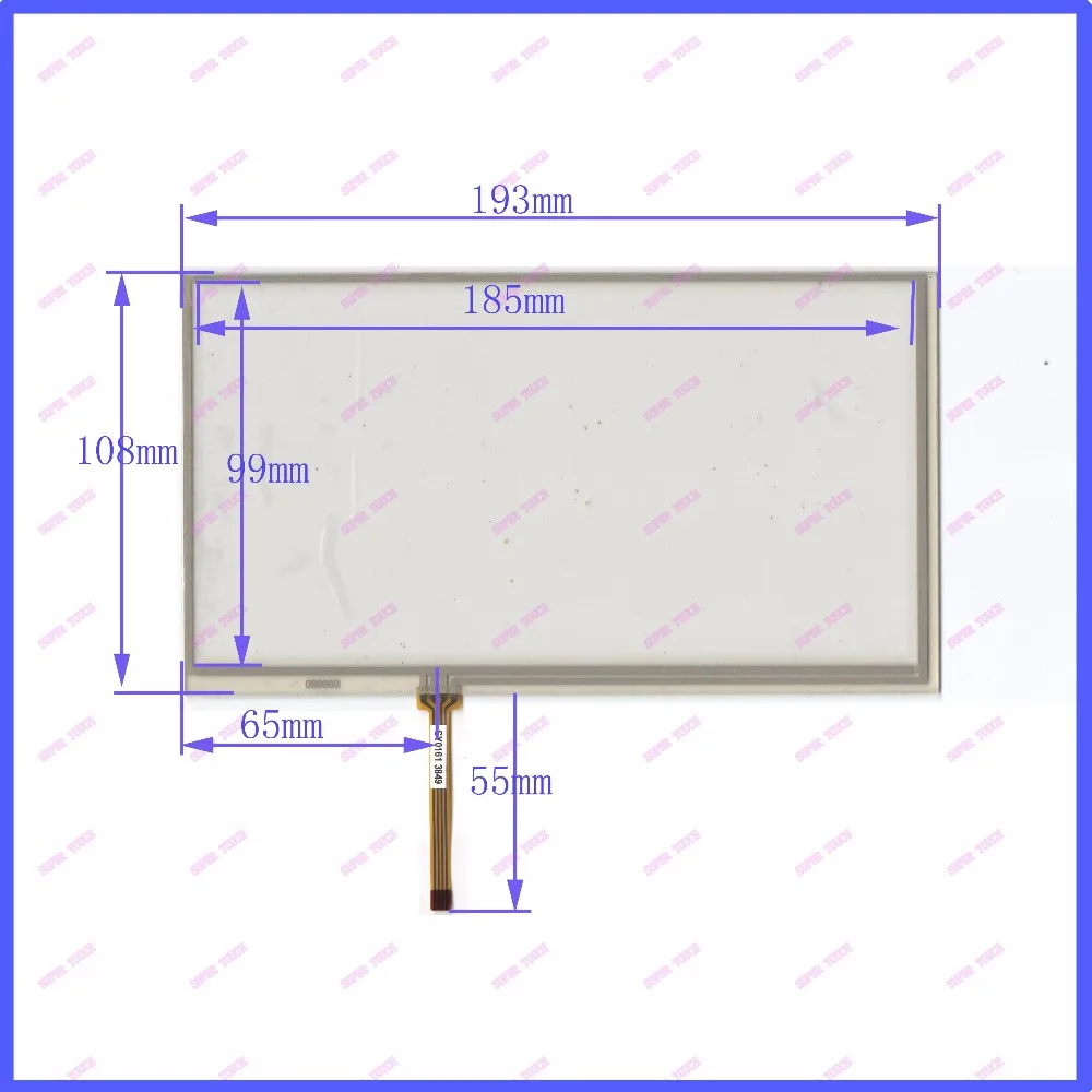 original new 8''inch 193 * 108 car navigation screen handwriting screen four-wire resistance screen