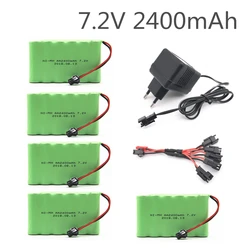 7.2v 2400mah AA NI-MH Battery with charger High capacity electric toy battery Remote car ship robot rechargeable 7.2 v 2400 mah