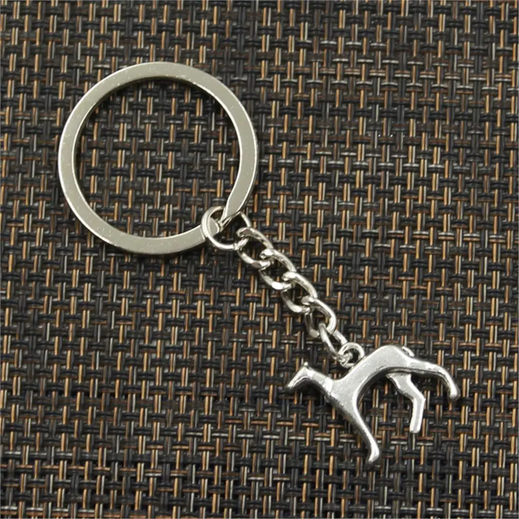 New Fashion Men 30mm Keychain DIY Metal Holder Chain Vintage Dog Hound 20x20mm Bronze Pendant Gift