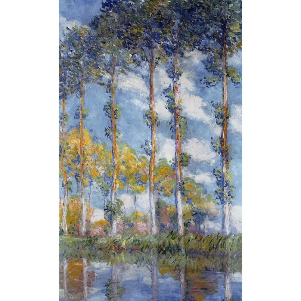 

Hand Painted Oil Paintings Claude Monet Image Convert to Canvas Art Poplars High Quality Personal Custom Size for New House